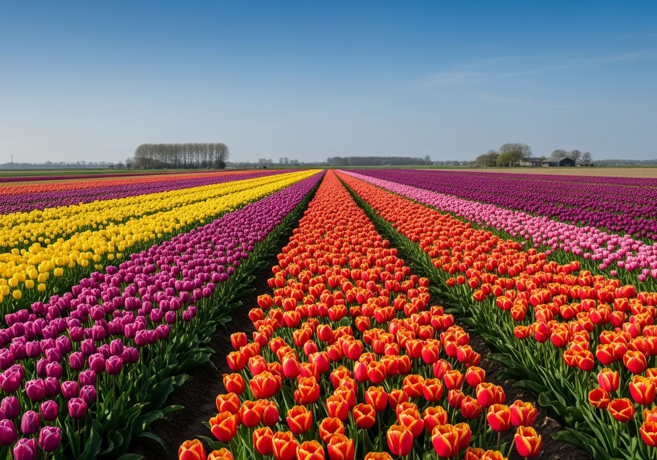 Spalding tulip fields in bloom